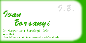 ivan borsanyi business card
